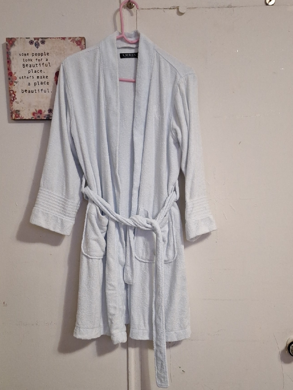 Lauren Ralph Lauren Light Blue Terry Cloth Robe